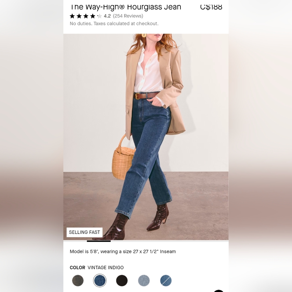 Everlane Curvy Way High Jean Vintage Indigo